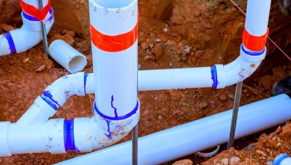 Underground drainage pipework installation