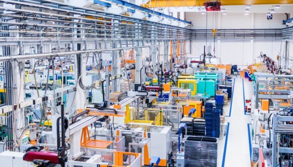 Modern factory production floor