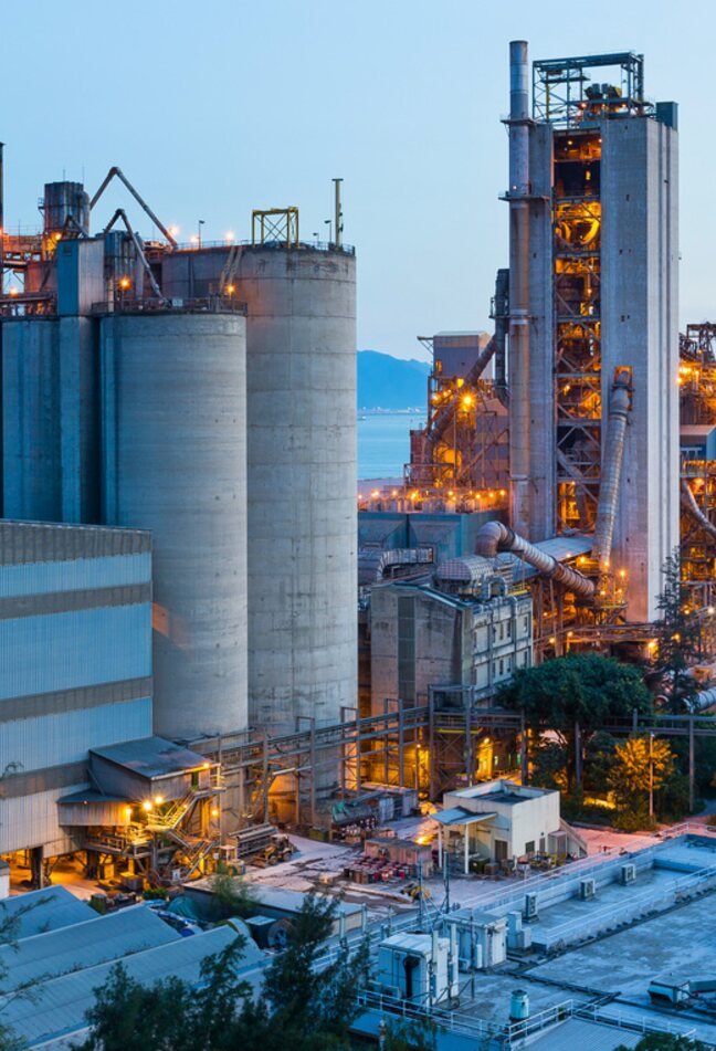 Industrial plant at dusk