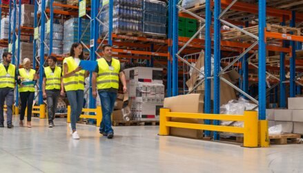 Team inspecting a warehouse