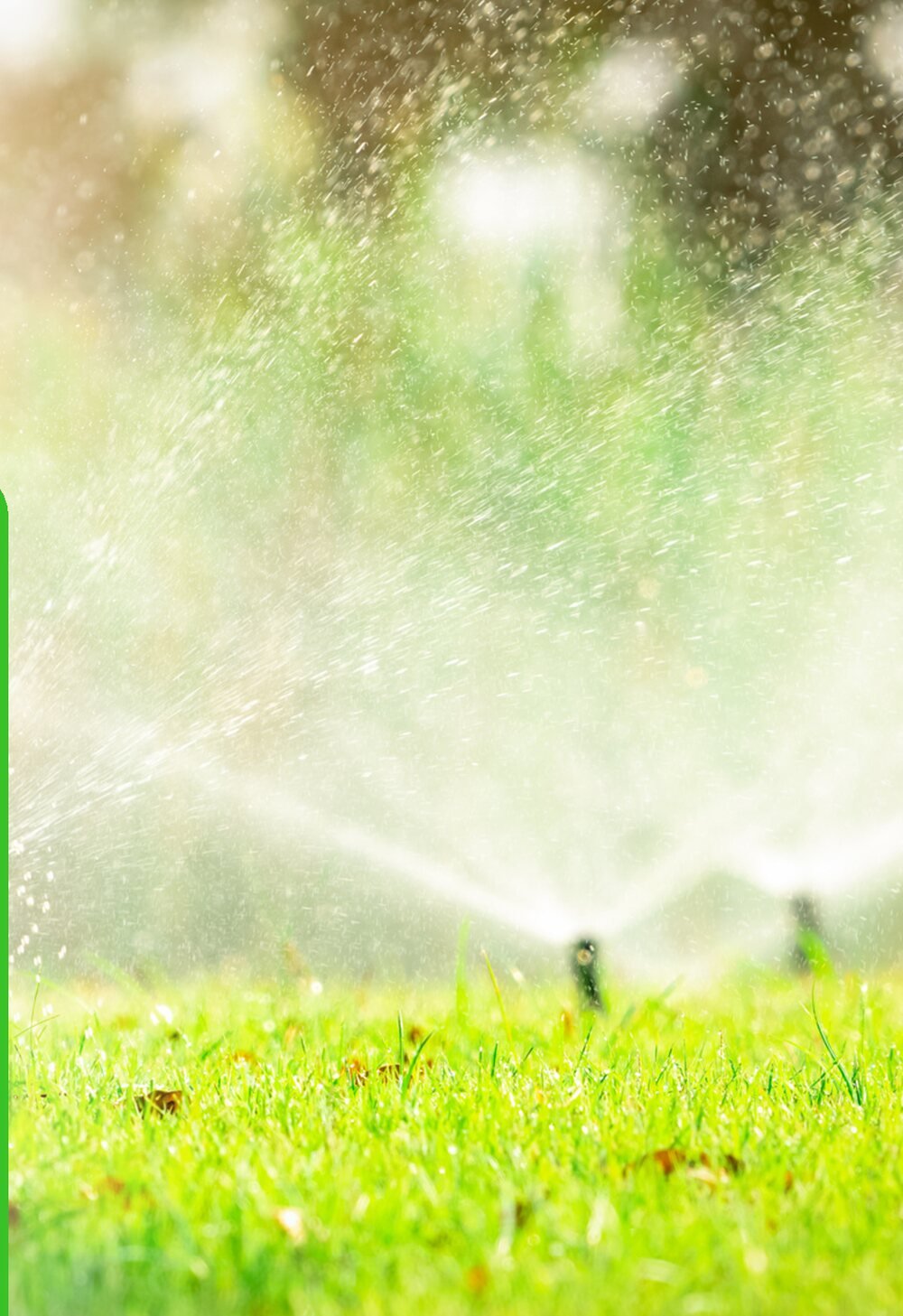 Automatic sprinkler in operation