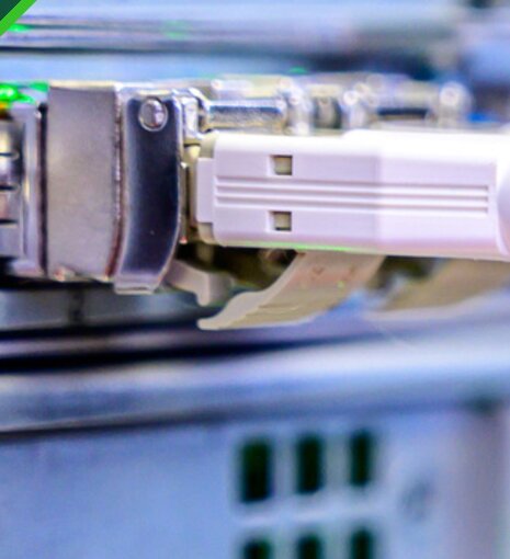 Fibre patch cables in a server rack