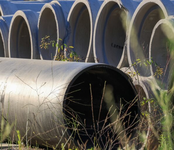 Large concrete drainage pipes