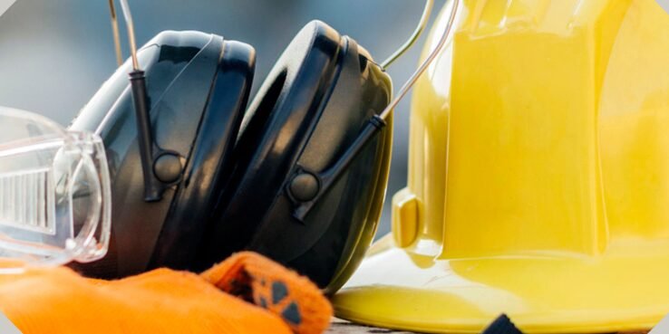 Safety equipment including helmets, ear defenders, goggles and gloves