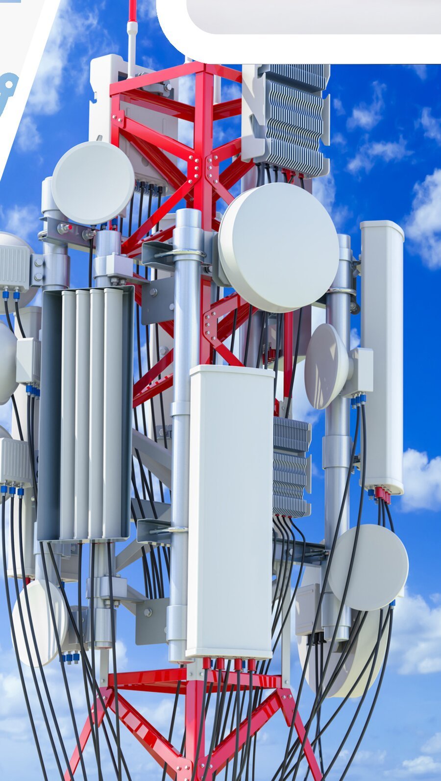 Telecom tower with microwave and antenna equipment