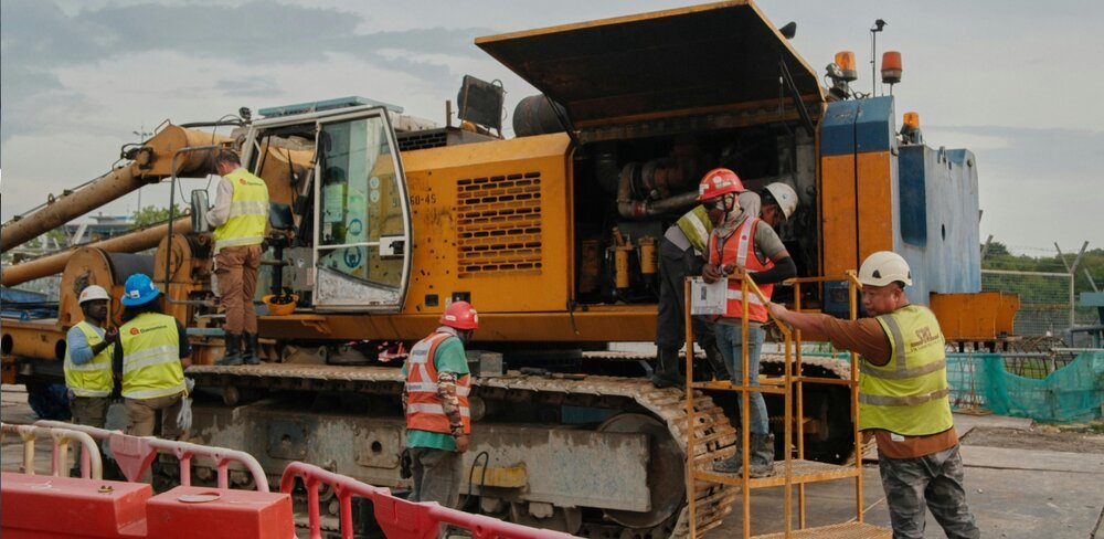 Khushab International team at a piling rig