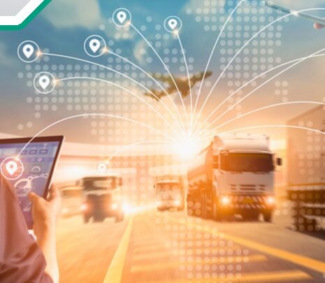 GPS tracked trucks on the highway